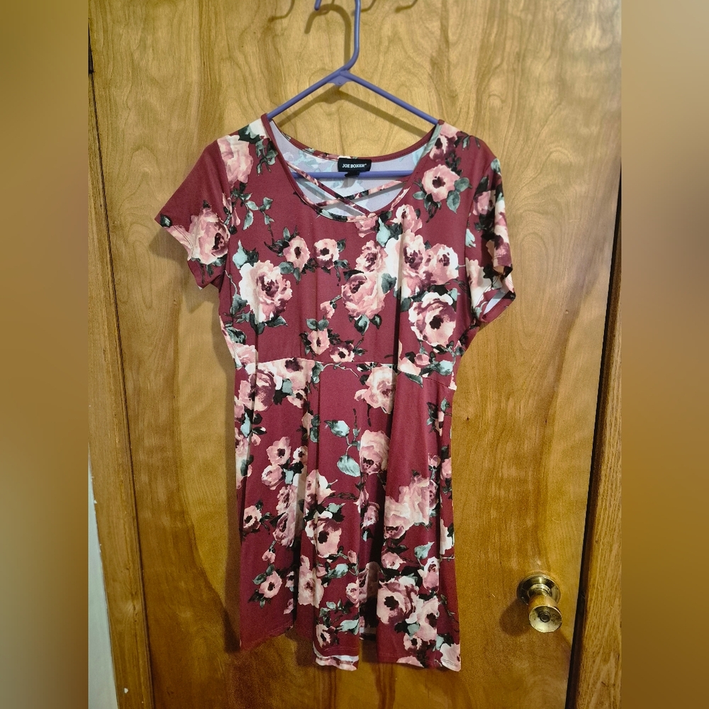 Floral Burgundy Dress